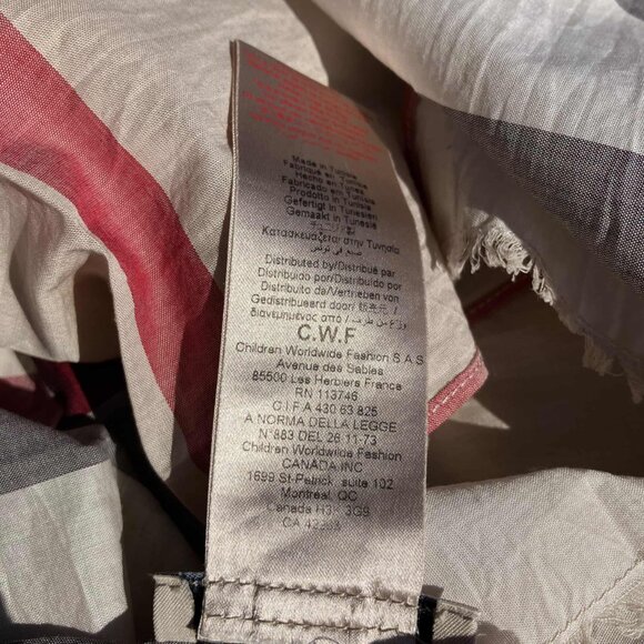 Burberry London Long Rectangular Fringe Scarf Cotton Nova Check Plaid Unisex 55" - Picture 8 of 8